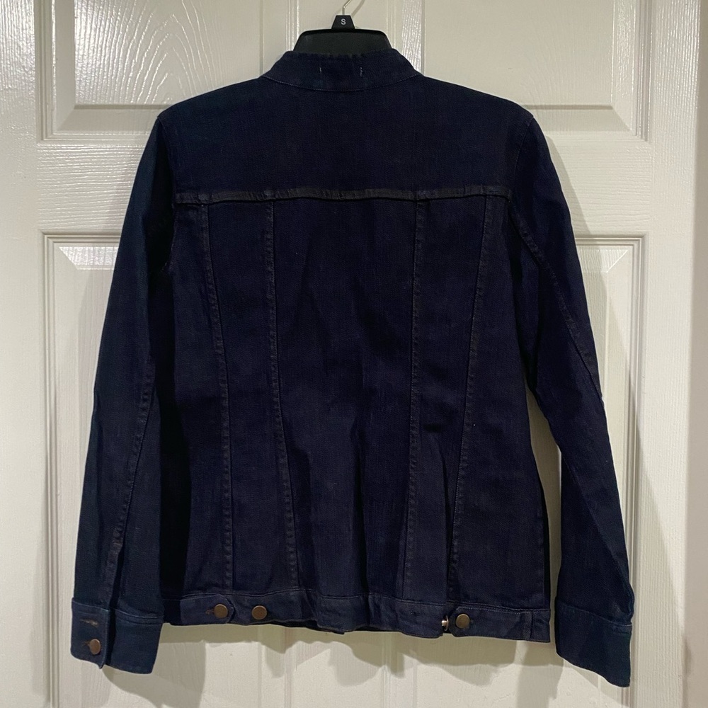 Eileen Fisher Dark Blue Jean Jacket - Picture 8 of 13